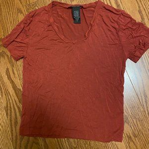 burnt orange v-neck baby t-shirt
